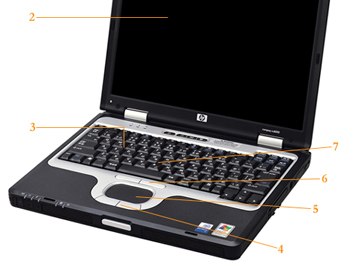 hp pavilion DV1000 laptop front view